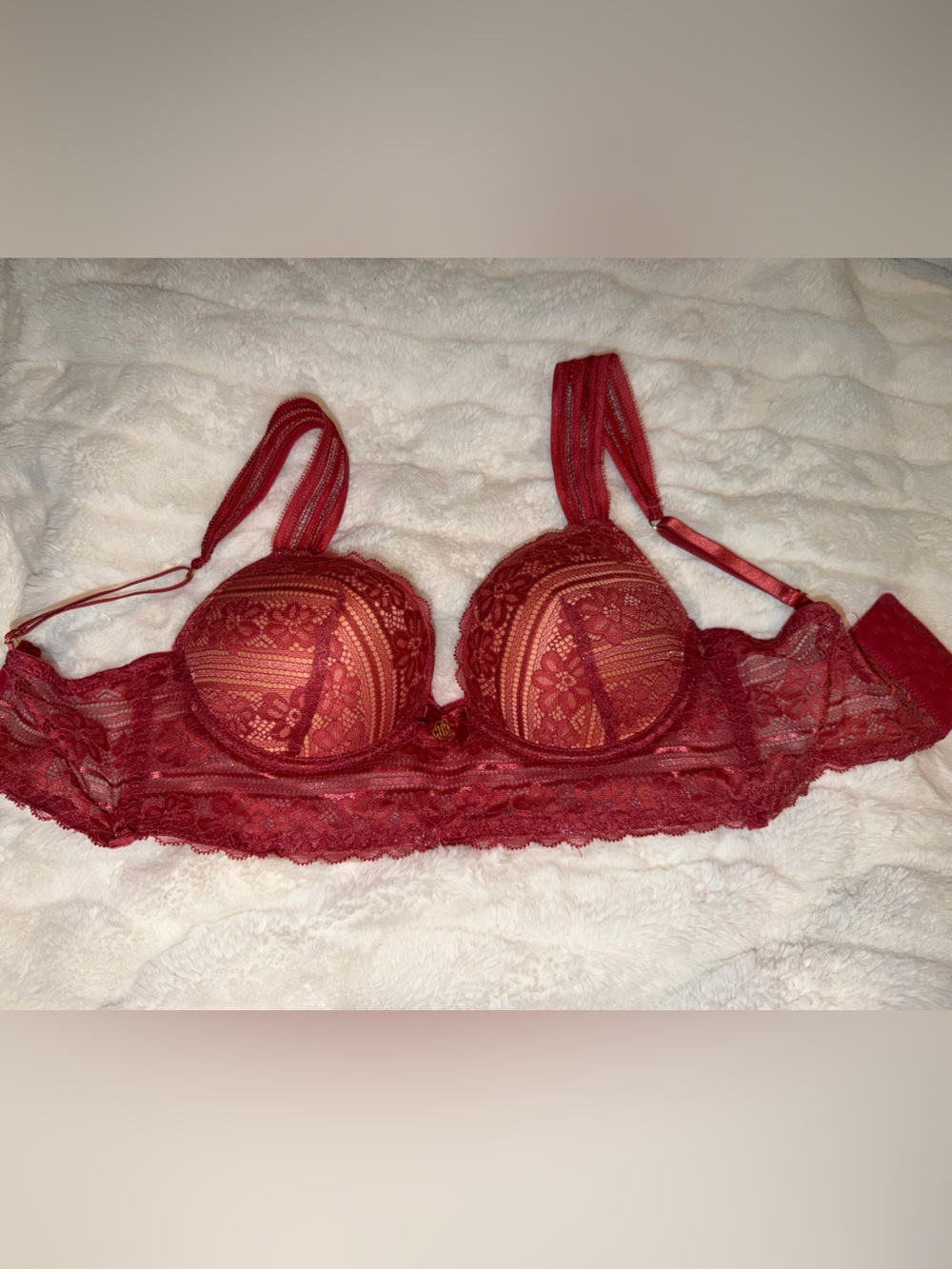 Daisy Fuentes Pink Lace Push-Up Bra 34B